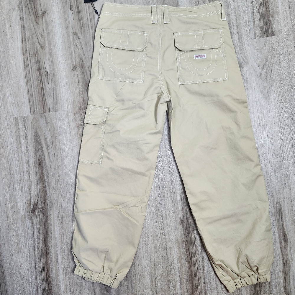 True Religion Bobbi Baggy Cargo Jogger Womens 30 Khaki Travertine - Picture 4 of 10